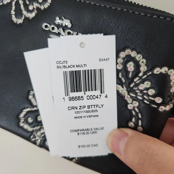 Coach Black Wallet with Butterfly Design - Picture 5 of 5